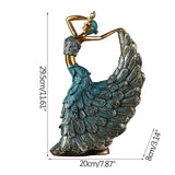 Handmade Vintage Classical Peacock Dancer Girl Resin Ornaments For Home Decoration Accessories Wedding Decor Figurines Birthday Gifts