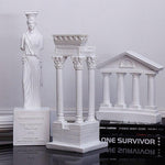 Grec ancien bâtiment Temple modèle colonne romaine décoration de la maison européen ornement plâtre Sculpture bureau décoration Figurines