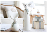 Ceramics Figurines Statue For Home Decor Accessories Smile Elk Sculpture Miniature Model Creative Crafts Present