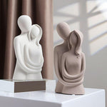 Creative abstrait amant Sculpture décoration de la maison ornements en céramique Figurines salon porche décoration cadeau de mariage artisanat