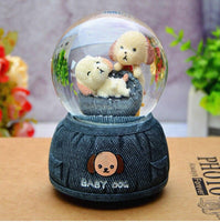 Bonita bola de cristal en miniatura de perro bebé para decoración del hogar, adornos, figuras de resina, manualidades, regalos de cumpleaños para estudiantes