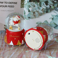 اليدوية سانتا كلوز كريستال الكرة تزيين المنزل هدايا السنة عيد الميلاد تمثال صندوق تشغيل الموسيقى السرير ديكور زخرفة ضوء الديكور
