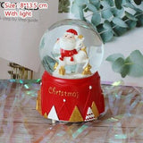 Handmade Santa Claus Crystal Ball Home Decoration Year Gifts Christmas Figurine Music Box Bedside Decor Ornament Light Decoration