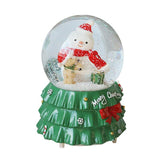 手作りのクリエイティブなクリスマスツリーベースクリスタルボール置物樹脂オルゴール工芸品家の装飾飾り年ギフトベッドサイドの装飾