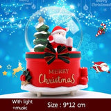 रंगीन प्रकाश सांता क्लॉस क्रिसमस ट्री मूर्तियों संगीत बॉक्स उपहार कक्ष सजावट शिल्प के साथ हस्तनिर्मित क्रिसमस सजावट क्रिस्टल बॉल