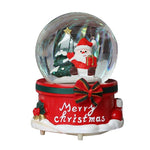 Fatto a mano Micor Snow Scene Crystal Ball Party Gift Music Box con luce colorata Modello di fiocchi di neve Artigianato per figurine di decorazione domestica