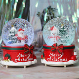 Handmade Micor Snow Scene Crystal Ball Party Gift Music Box With Colorful Light Snowflake Model Crafts For Home Decoration Figurines