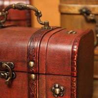 Domácnost Retro Vintage úložný box Nostalgické dřevěné řemeslné výrobky pro domácí dekoraci Figurky Ruční práce Figurky Skladování šperků