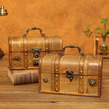 Ménage rétro Vintage boîte de rangement artisanat en bois nostalgique pour la décoration de la maison Figurines artisanat Figurines stockage de bijoux