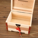 Caixa moderna de fusta Diners Piggy Box Creativa caixa d'emmagatzematge Antics adorns de cofres del tresor Regals de decoració de la llar vintage de la llar