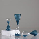 Creative Half Transparent Half Blue Sand Hourglass Ornaments Simple Sand Glass Crafts Home Porch Timer Decoration Birthday Gifts