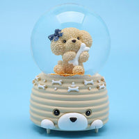 Ručne vyrobený roztomilý psí miniatúrny model Krištáľová guľa s farebným osvetlením domácnosti Figurína Svadobná výzdoba Vianočné darčeky Remeselné hračky