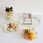 Cutie de depozitare multifuncțională Diverse Depozitare Coș de fructe Suport stilou Decorare casă Ornament Cadru auriu cu decor de nuntă din sticlă