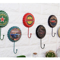 Metal Decoration Beer Cap Hook Retro Pendant Creative Beer Cap Modeling Wall Hanging Decor Clothing Shop Dressing Room Coat Hook