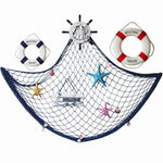 Висечки Wallид на жици во стилот на медитеранскиот океан Висечка мрежа за риболов Домашни фигурини Предмет Додатоци за декорација на ресторани