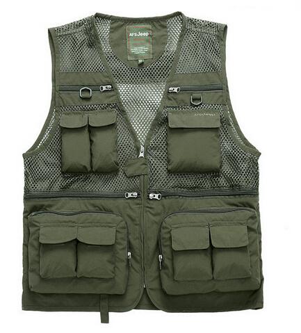 Outdoor Multi Pocket Fishing Photography Tactical Vests Men Quick Dry Thin Polyester Sleeveless