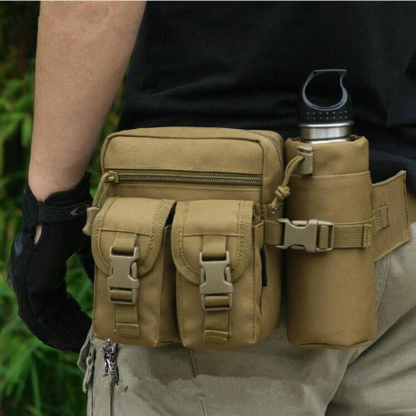 Outdoor Military Tactical Shoulder Bag Waterproof Oxford Molle Camping Hiking Pouch Kettle