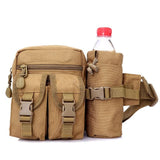 Outdoor Military Tactical Shoulder Bag Waterproof Oxford Molle Camping Hiking Pouch Kettle Khaki /