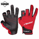 Seaknight Sk03 Спорт Кожа риболовни ракавици 1Pair / многу 3 Полу-прст дише анти-лизгава ракавица