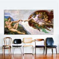 قماش الفن الكلاسيكي النفط اللوحة مايكل أنجلو خلق آدم صور الحائط