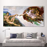 Canvas Art Pictura clasică în ulei Michelangelo Creație de Adam Wall Pictures