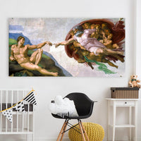 Canvas Art Classical Oil Painting Michelangelo Creation Of Adam Wall Pictures