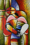 Abstraktné olejomaľba na plátne Moderné Picasso nástenné umenie obrázok (ručne maľované!) Produkty Etsy