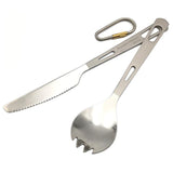 Boundless رحلة التيتانيوم التخييم السكاكين ملعقة شوكة يرمى سكين عيدان أدوات المائدة المحمولة