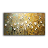 Textured Palette Knife Red Flower Oil Painting Abstract Modern Canvas 120X240Cm(48X96Inch) /