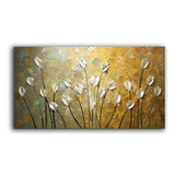 Textured Palette Knife Red Flower Oil Painting Abstract Modern Canvas 110X220Cm(44X88Inch) /
