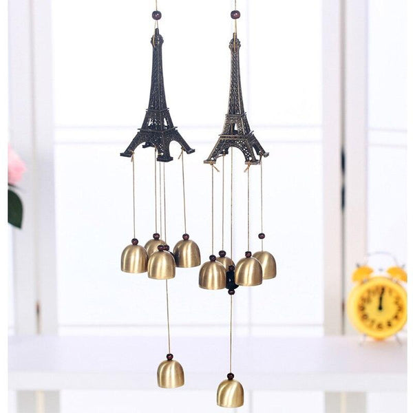 Nordic Dream Catcher Wind Chime Bell Paris Tower Metal Aluminum Wind Chime Home Wall Hanging Ornament Children Room Pendant Gift