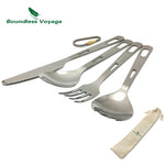 Boundless Voyage Titanium Camping Bestikk Spoon Fork Spork Knife Spisepinner Portable Servise