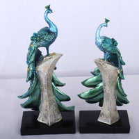 Household Resin Peacock Ornaments Golden Peacock Miniature Figurines Resin Desktop Crafts Home Decor Accessories Business Gifts