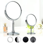 Espelho giratório de 360 ​​graus criativo HD espelho de mesa dupla face de aço inoxidável espelho de lupa pequeno espelho de maquiagem