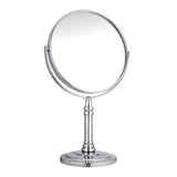 Miroir rotatif créatif à 360 degrés HD miroir de bureau double face miroir loupe en acier inoxydable petit miroir de maquillage