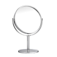 Kreativ 360 graders roterende spejl HD dobbeltsidet skrivebords spejl Rustfrit stål forstørrelsesglas spejl Lille makeup spejl