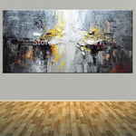 Suurikokoinen käsinmaalattu abstrakti impasto öljyvärimaalaus kankaalle seinälle