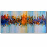 Large Size Hand Painted Abstract Impasto Oil Painting On Canvas Wall Picture 40X80Cm / 07