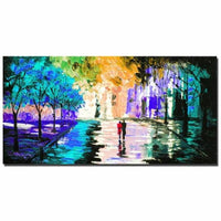 Large Size Hand Painted Abstract Impasto Oil Painting On Canvas Wall Picture 40X80Cm / 09