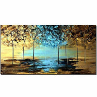 Large Size Hand Painted Abstract Impasto Oil Painting On Canvas Wall Picture 40X80Cm / 11