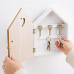 דפוס דוב יצירתי קופסא מפתחות מעץ תלוי על קיר מדף אחסון קישוט קיר קופסא אחסון מפתח מרפסת דלת עוזרת בית