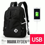 Рюкзак Студент Водоотталкивающая Нейлон Мужчины Материал Черный USB / Китай 15Inches