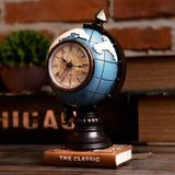 Módní kreativní Vintage Globe Model Stolní hodiny Ornamenty Pryskyřice Řemesla Retro Země Model Domácí obývací pokoj Hodiny dekorace Dárky