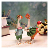 Decoració de la llar Creativa decoració de pollastre Família Ornament de resina Artesania Adorn Figureta d'animals Regal d'aniversari Decoració de la llar Accessoris
