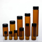 3Ml til 50Ml Amber Clear Glass Eksempelflasker Brun Skrue-Munn Essential Oil Bottle Lab Hetteglass