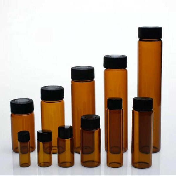 3Ml To 50Ml Amber Clear Glass Sample Bottles Brown Screw-Mouth Essential Oil Bottle Lab Vial