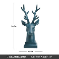 Evropa Keramická jelení hlava Model Figurky Ozdoby Domácí dekorace Příslušenství Elk Miniaturní Bookend Desktop řemesla Svatební dárek