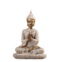 Rezino Unika Budha Figuro Tajlando Fengŝua Skulptaĵo Budhisma Statuo Budda Feliĉa Ornamoj por Hejmaj Ornamaj Donacoj