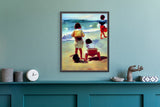 AI art sorolla inspired children at the beach