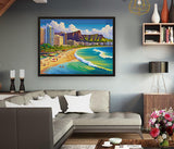 AI art colorful painting of waikiki beach Honolulu Hawaii USA 5